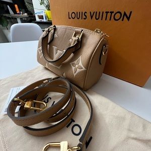 2022 Nano Speedy tan beige white Big monogram design LOUIS VUITTON NWT empriente
